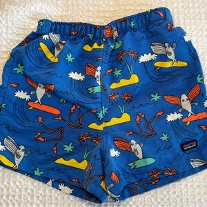 Patagonia Kids' Blue and Orange Surfing Shorts